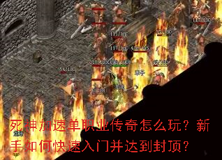 死神加速单职业传奇怎么玩？新手如何快速入门并达到封顶？