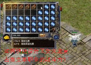 如何快速提升玉女火龙复古微变单职业的战斗力？