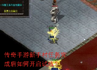 传奇手游新手村任务完成后如何开启试炼？