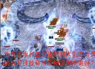 传奇私服和盛大服的烈火剑法与灵魂火符技能释放流畅度哪个更好？