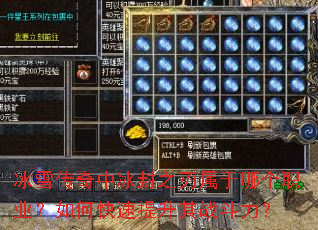 冰雪传奇中冰封之刃属于哪个职业？如何快速提升其战斗力？