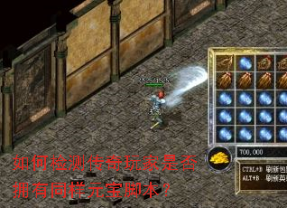 如何检测传奇玩家是否拥有同样元宝脚本？