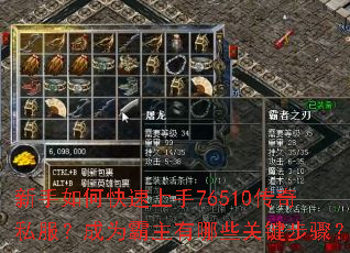 新手如何快速上手76510传奇私服？成为霸主有哪些关键步骤？
