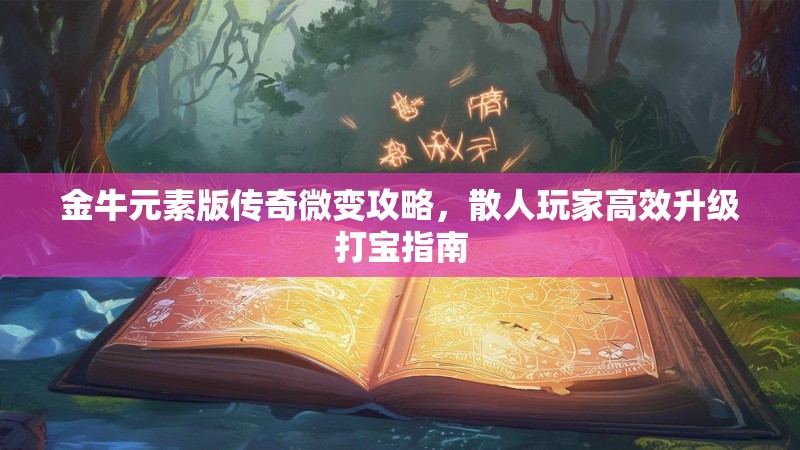 金牛元素版传奇微变攻略，散人玩家高效升级打宝指南
