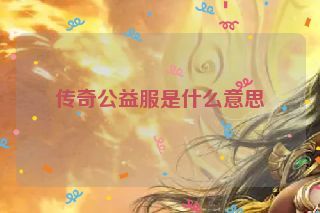 传奇公益服是什么意思