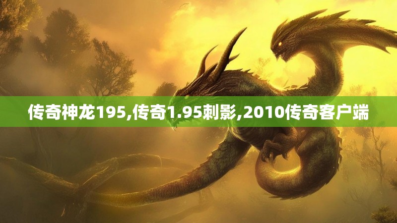 传奇神龙195,传奇1.95刺影,2010传奇客户端