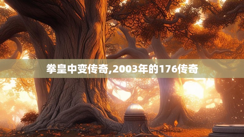 拳皇中变传奇,2003年的176传奇