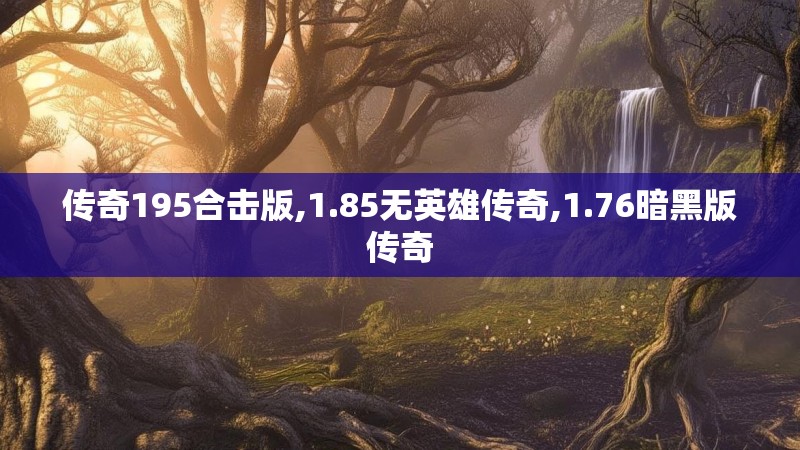 传奇195合击版,1.85无英雄传奇,1.76暗黑版传奇
