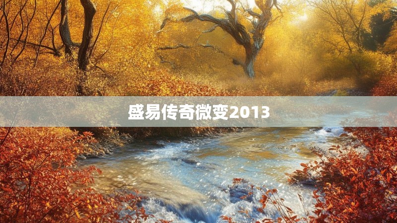 盛易传奇微变2013
