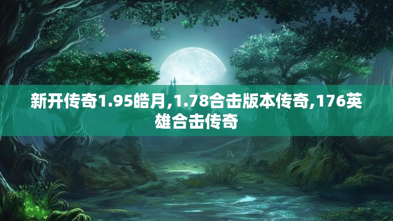 新开传奇1.95皓月,1.78合击版本传奇,176英雄合击传奇