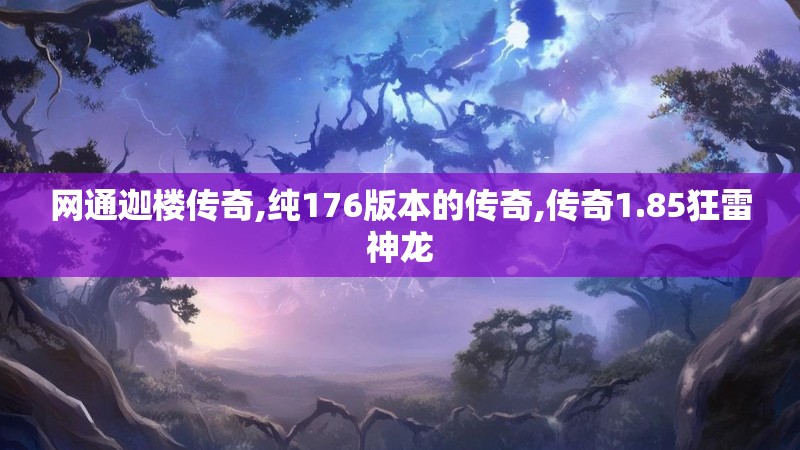 网通迦楼传奇,纯176版本的传奇,传奇1.85狂雷神龙