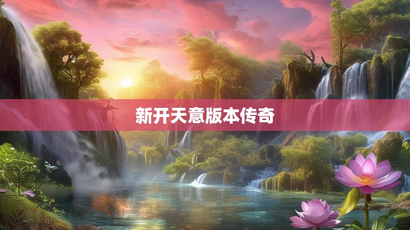 新开天意版本传奇