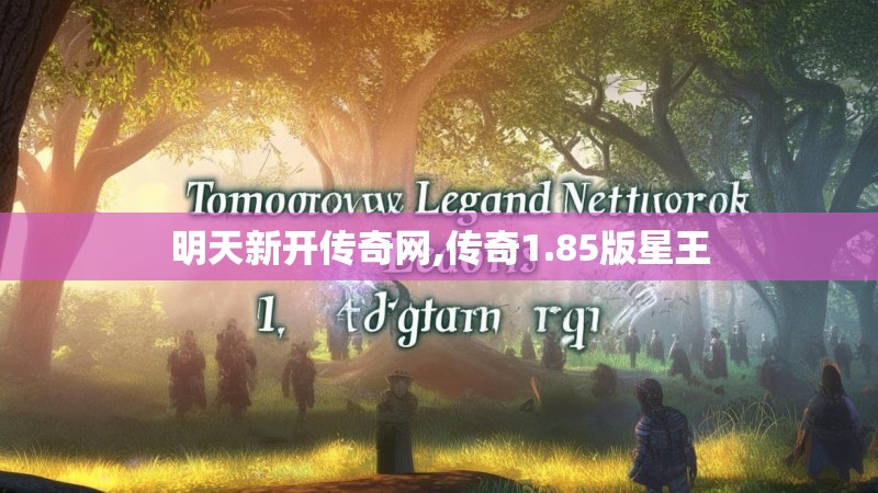 明天新开传奇网,传奇1.85版星王