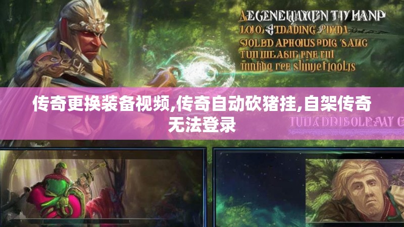 传奇更换装备视频,传奇自动砍猪挂,自架传奇无法登录
