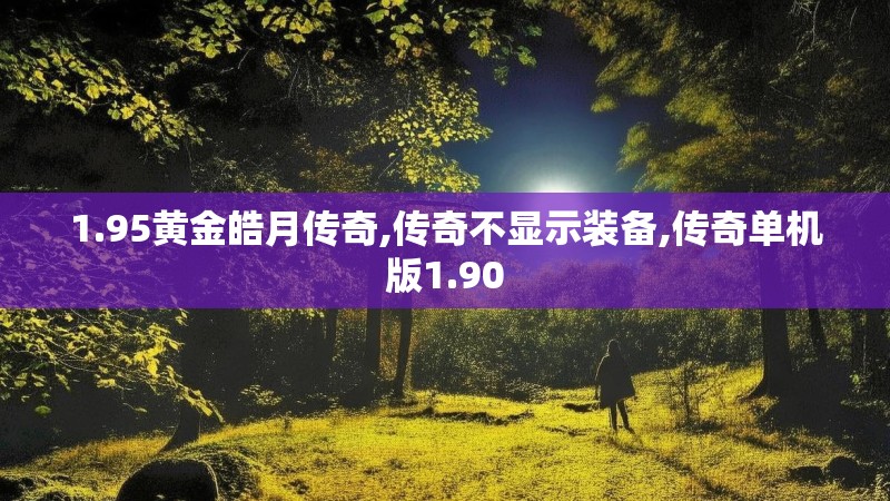 1.95黄金皓月传奇,传奇不显示装备,传奇单机版1.90