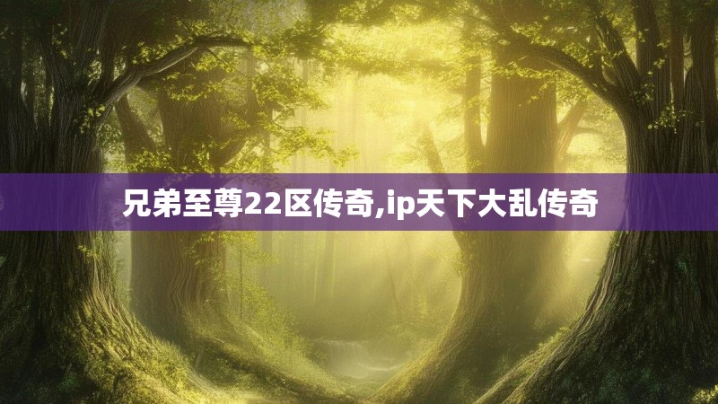 兄弟至尊22区传奇,ip天下大乱传奇