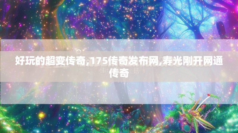 好玩的超变传奇,175传奇发布网,寿光刚开网通传奇