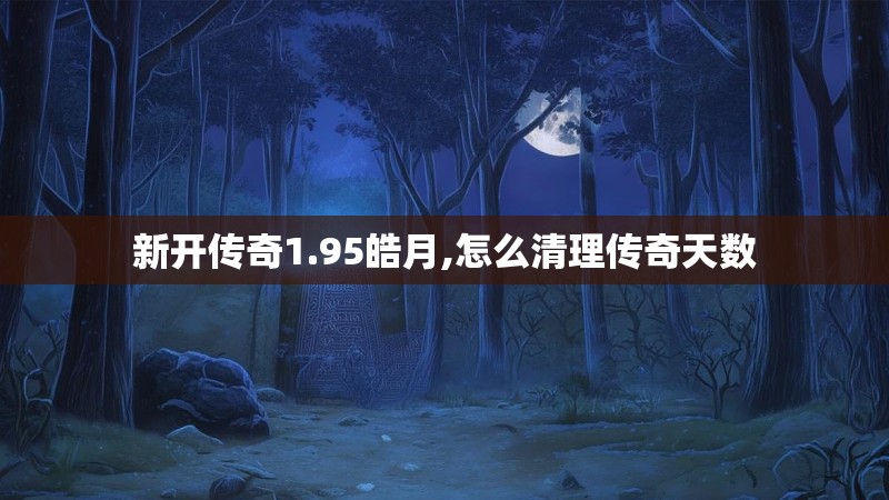 新开传奇1.95皓月,怎么清理传奇天数