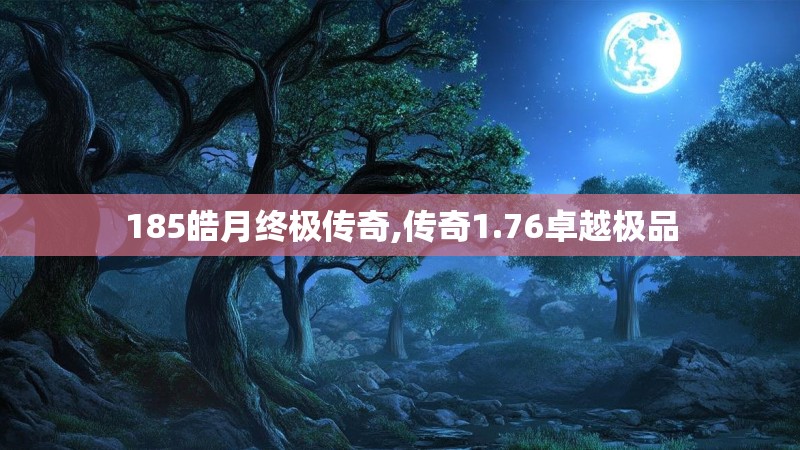 185皓月终极传奇,传奇1.76卓越极品