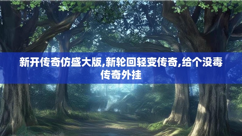新开传奇仿盛大版,新轮回轻变传奇,给个没毒传奇外挂
