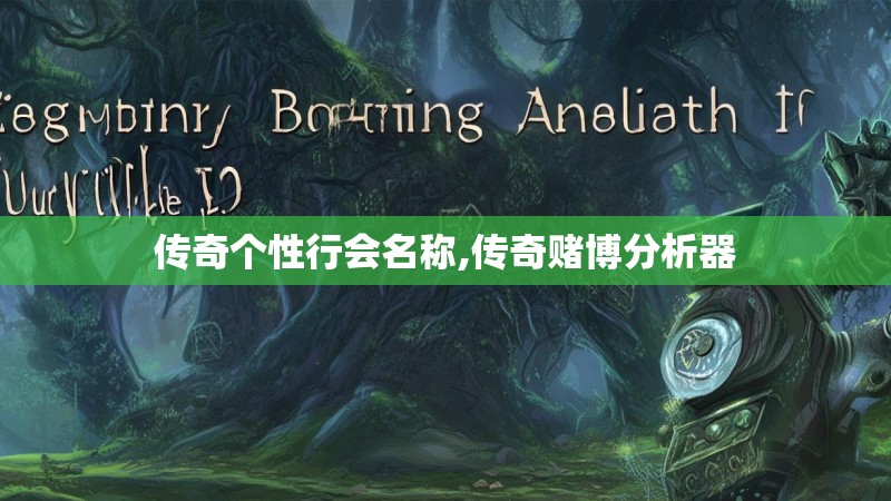 传奇个性行会名称,传奇赌博分析器