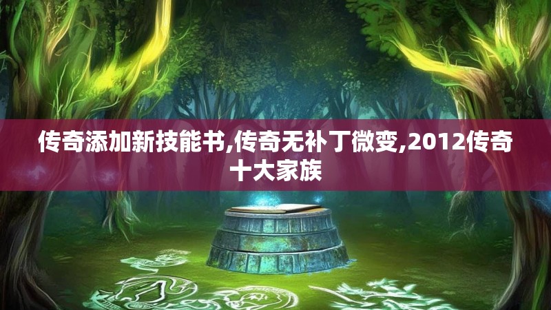 传奇添加新技能书,传奇无补丁微变,2012传奇十大家族