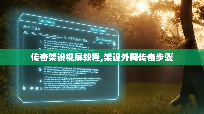 传奇架设视屏教程,架设外网传奇步骤