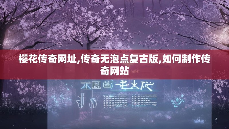 樱花传奇网址,传奇无泡点复古版,如何制作传奇网站