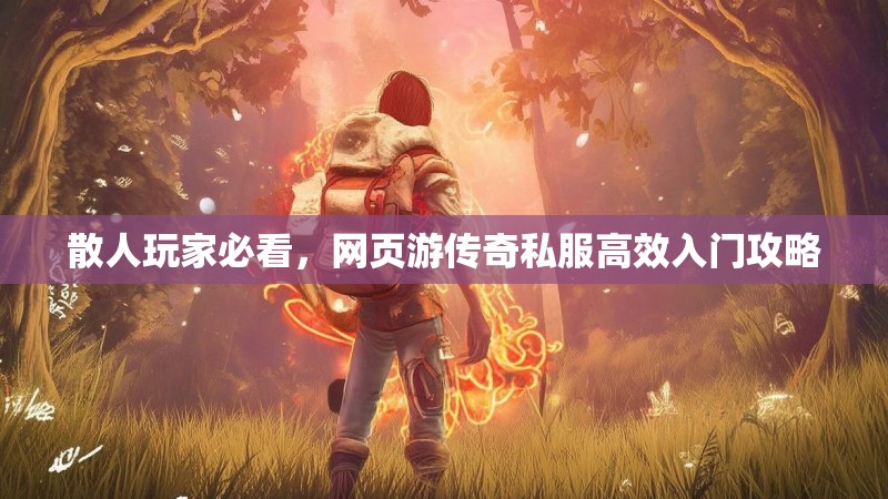 散人玩家必看，网页游传奇私服高效入门攻略