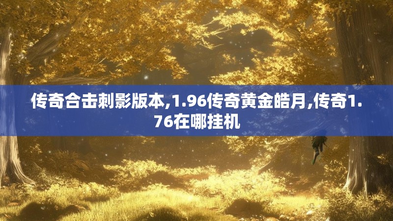 传奇合击刺影版本,1.96传奇黄金皓月,传奇1.76在哪挂机