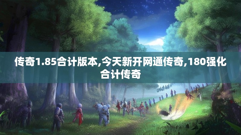 传奇1.85合计版本,今天新开网通传奇,180强化合计传奇