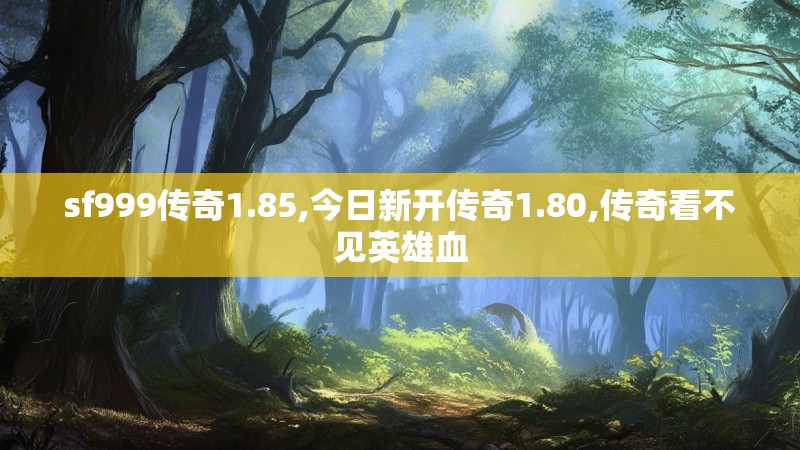 sf999传奇1.85,今日新开传奇1.80,传奇看不见英雄血