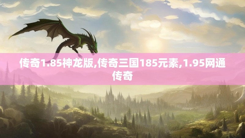 传奇1.85神龙版,传奇三国185元素,1.95网通传奇