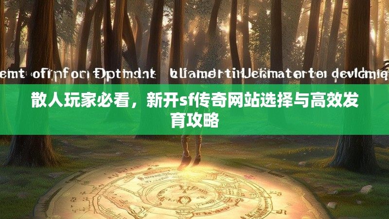 散人玩家必看，新开sf传奇网站选择与高效发育攻略