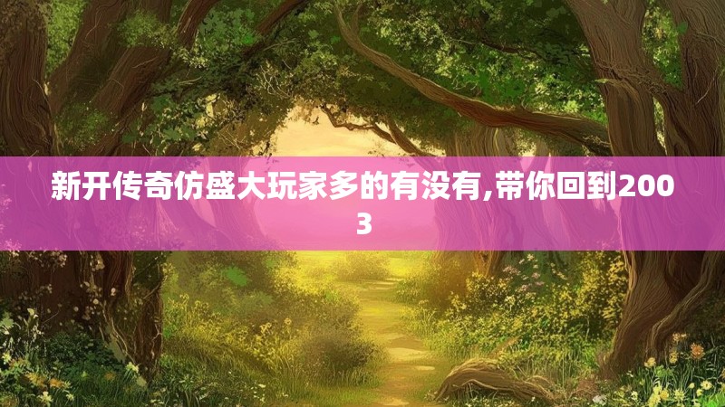 新开传奇仿盛大玩家多的有没有,带你回到2003