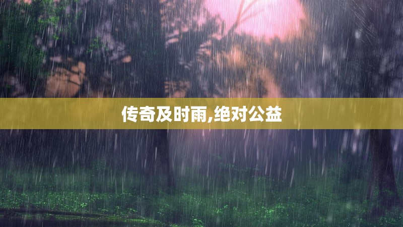 传奇及时雨,绝对公益