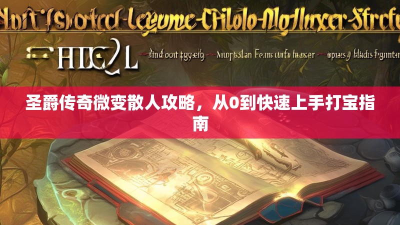 圣爵传奇微变散人攻略，从0到快速上手打宝指南