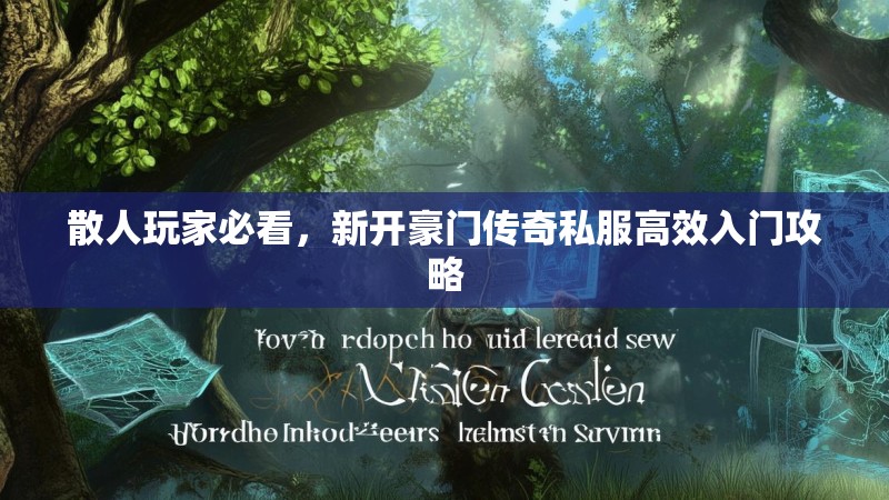 散人玩家必看，新开豪门传奇私服高效入门攻略