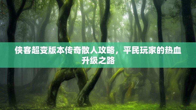 侠客超变版本传奇散人攻略，平民玩家的热血升级之路