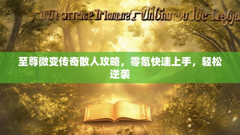 至尊微变传奇散人攻略，零氪快速上手，轻松逆袭