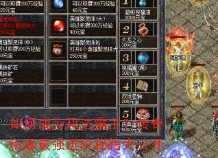 如何成为玛法霸主？传奇私服最强进阶秘籍大公开