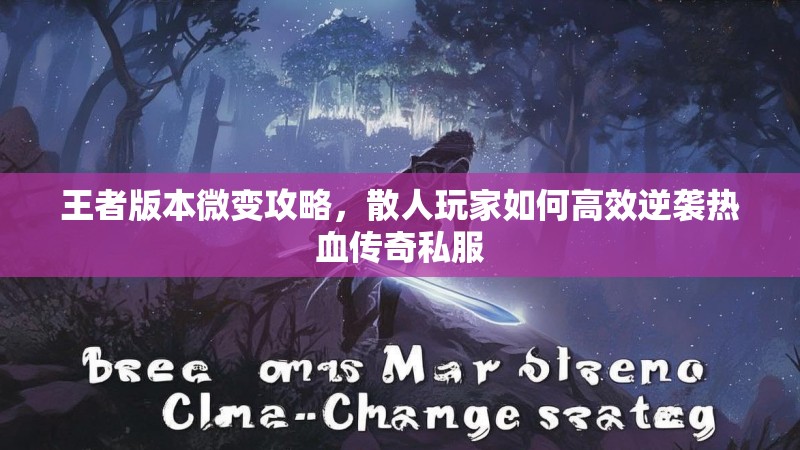 王者版本微变攻略，散人玩家如何高效逆袭热血传奇私服