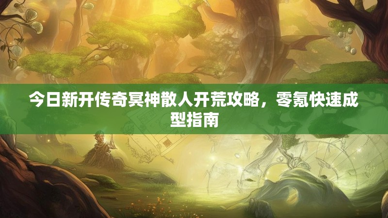 今日新开传奇冥神散人开荒攻略，零氪快速成型指南