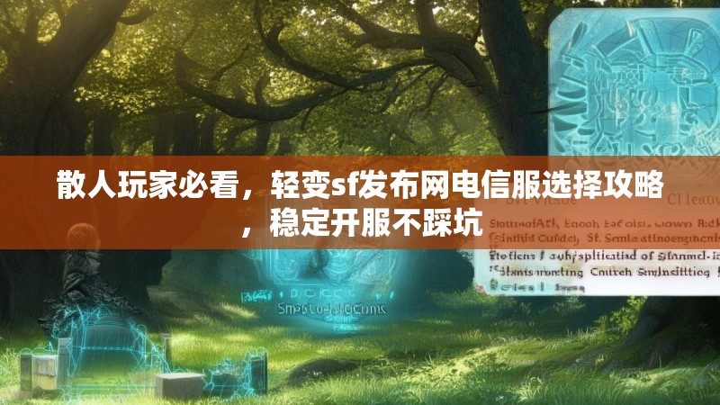 散人玩家必看，轻变sf发布网电信服选择攻略，稳定开服不踩坑