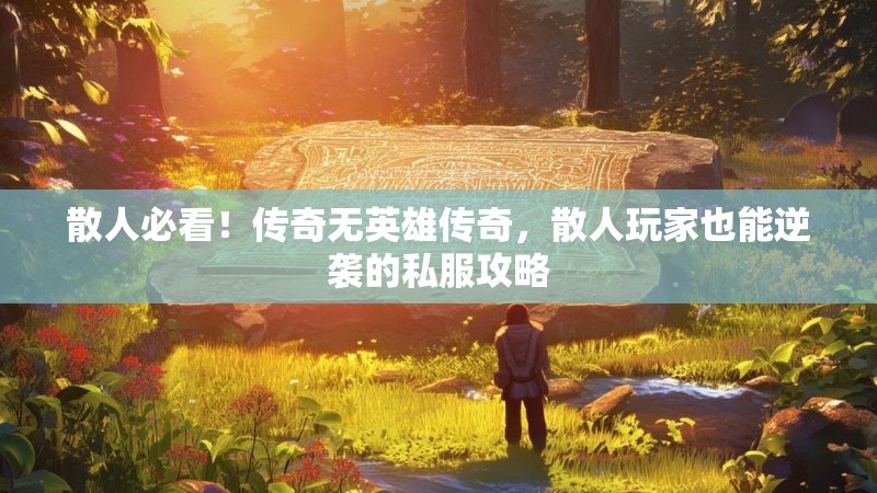 散人必看！传奇无英雄传奇，散人玩家也能逆袭的私服攻略