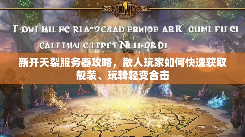 新开天裂服务器攻略，散人玩家如何快速获取靓装、玩转轻变合击