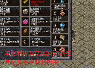 如何利用玛法网页神器在传奇私服中轻松制胜？