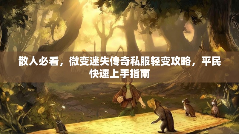 散人必看，微变迷失传奇私服轻变攻略，平民快速上手指南