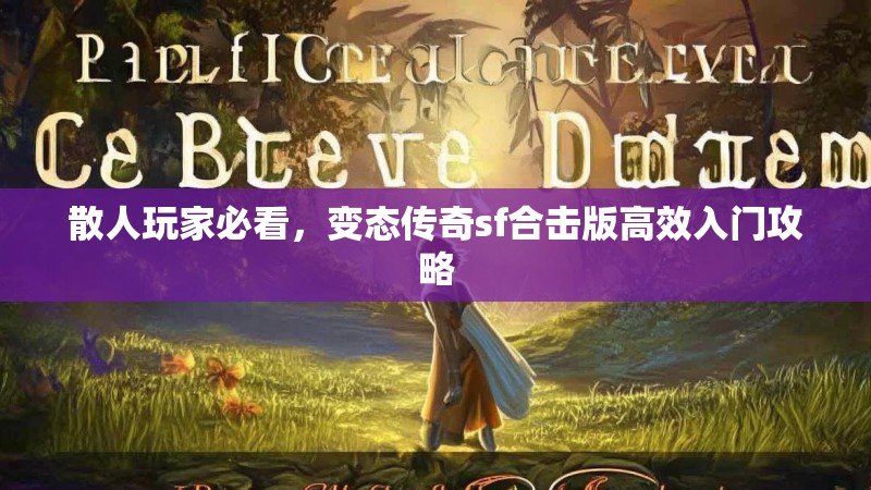 散人玩家必看，变态传奇sf合击版高效入门攻略