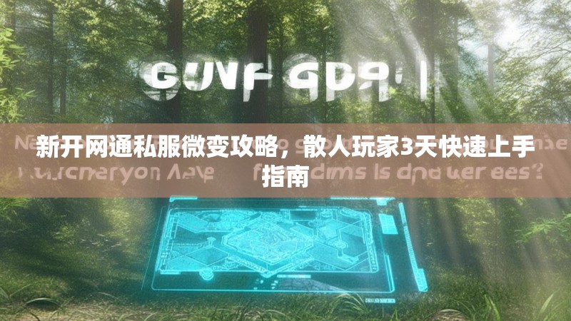 新开网通私服微变攻略，散人玩家3天快速上手指南
